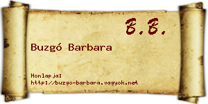 Buzgó Barbara névjegykártya
